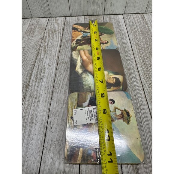 Vintage Set Of 6 Cork Coasters Posavasos Fantasia Made In Spain In Packet - Picture 9 of 10